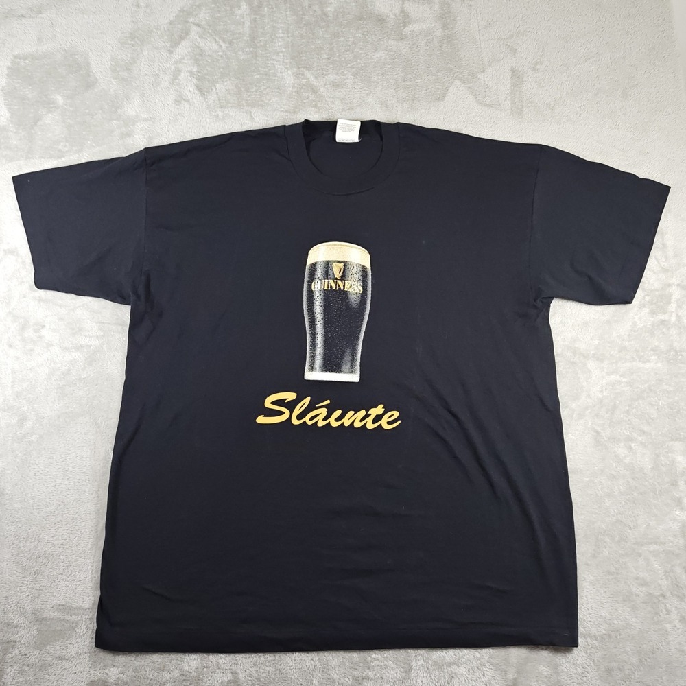 Vintage Guinness Shirt Mens XXL Black Slainte Screen Stars Single Stitch 90s
